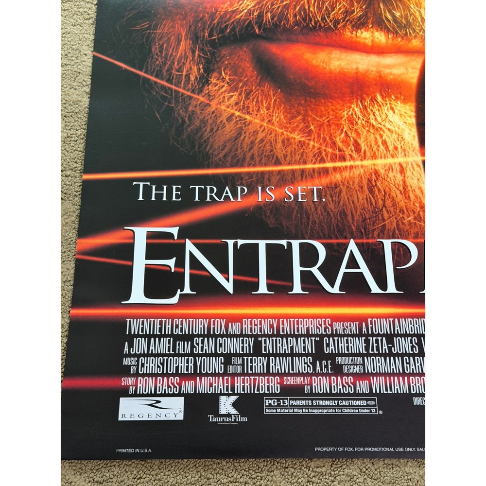 Entrapment Movie Poster 1999 Sean Connery Catherine‎ Zeta-Jones Version A 27x40 - Picture 4 of 12